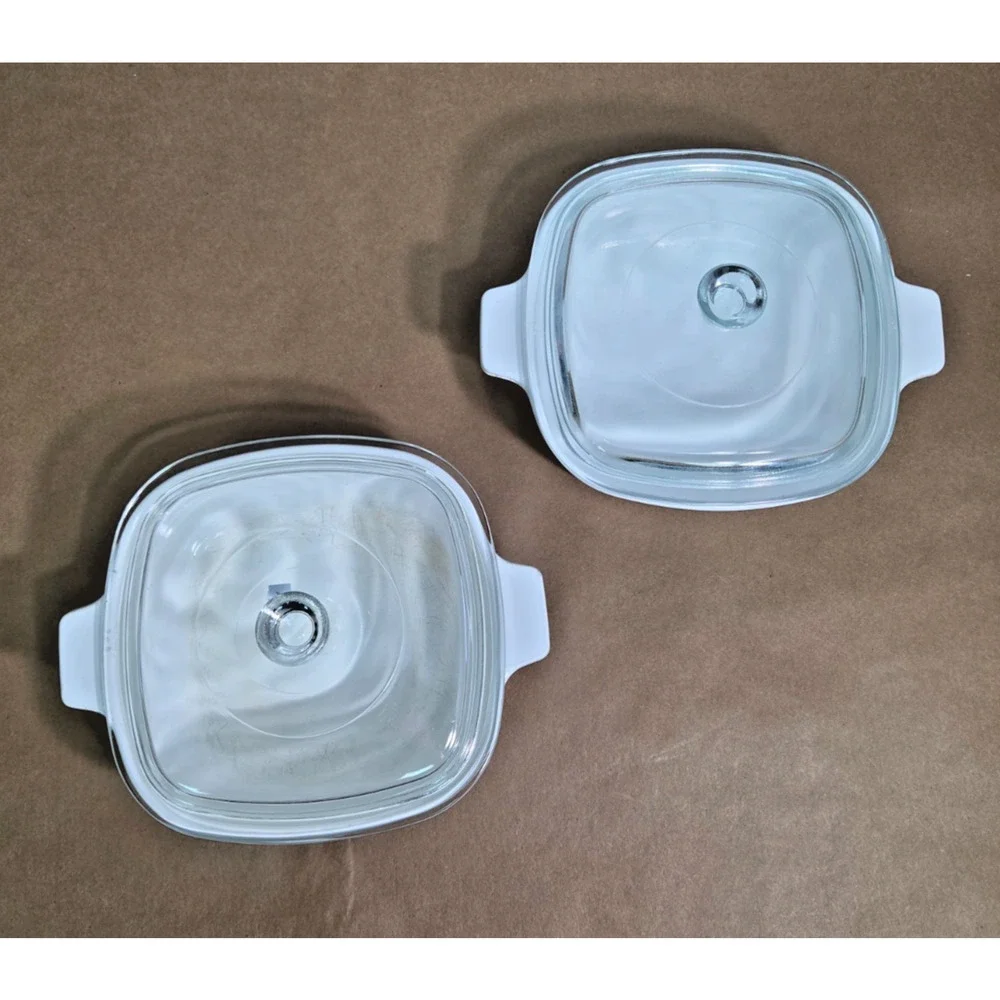 Two Vintage Corning Ware Blue Cornflower 1 Qt Casserole Dishes with Lids